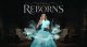 Poster-style image of a woman in a turquoise ball gown opening a letter, turquoise smoke rising around her, with 'The Reborns' title above in elegant letters.
