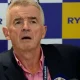 Ryanair CEO Michael O'Leary speaking at a press conference